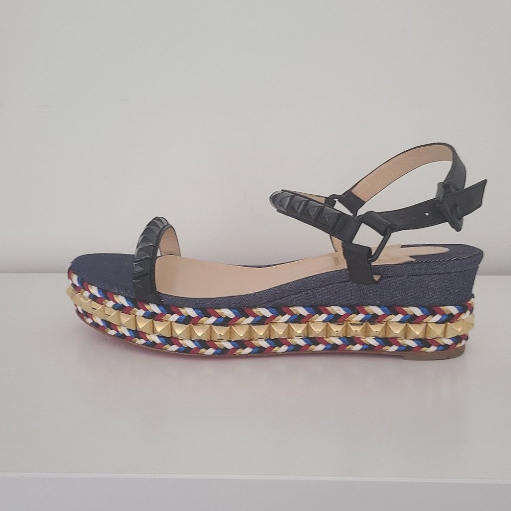 Christian Louboutin Spike Wedge Sandals - 39